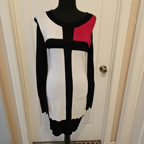 Color Block Sweater Dress - Picture 4 of 12